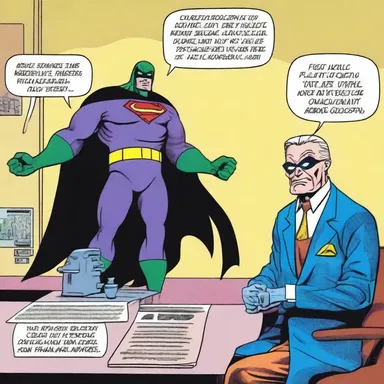 The comic strip portrayed the antagonist as a supervillain who had the power to emit an anticholinergic substance, effectively paralyzing his enemies and preventing them from taking action.