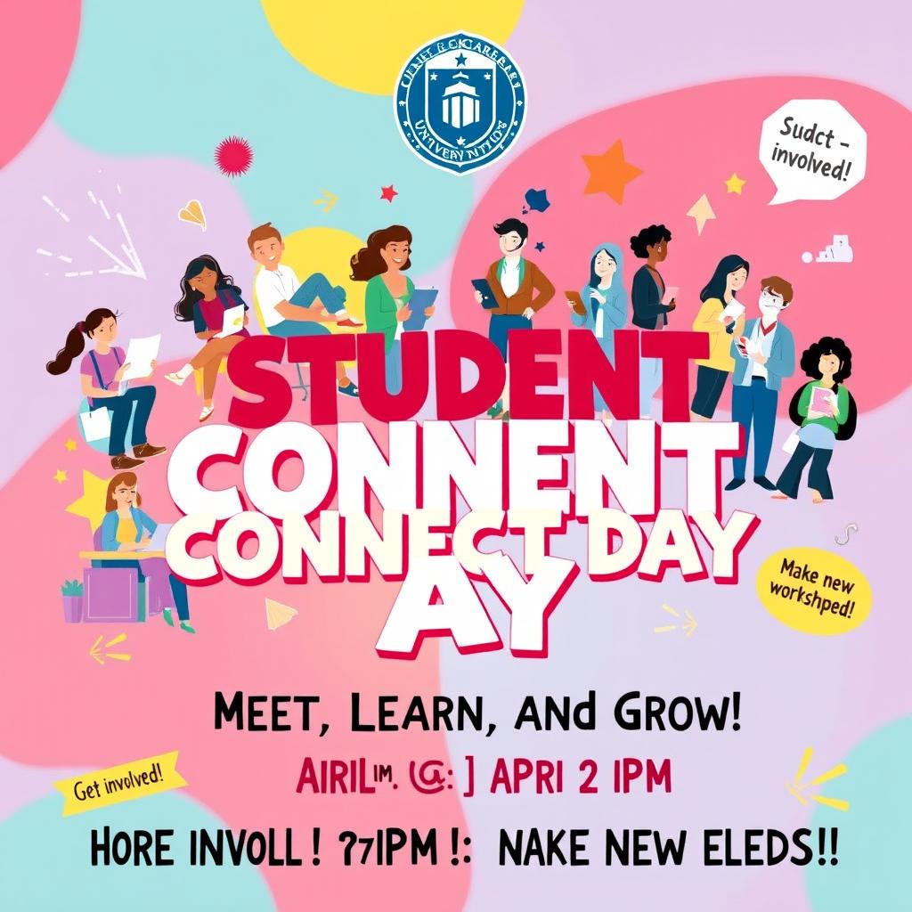 A vibrant and engaging poster promoting a university student event