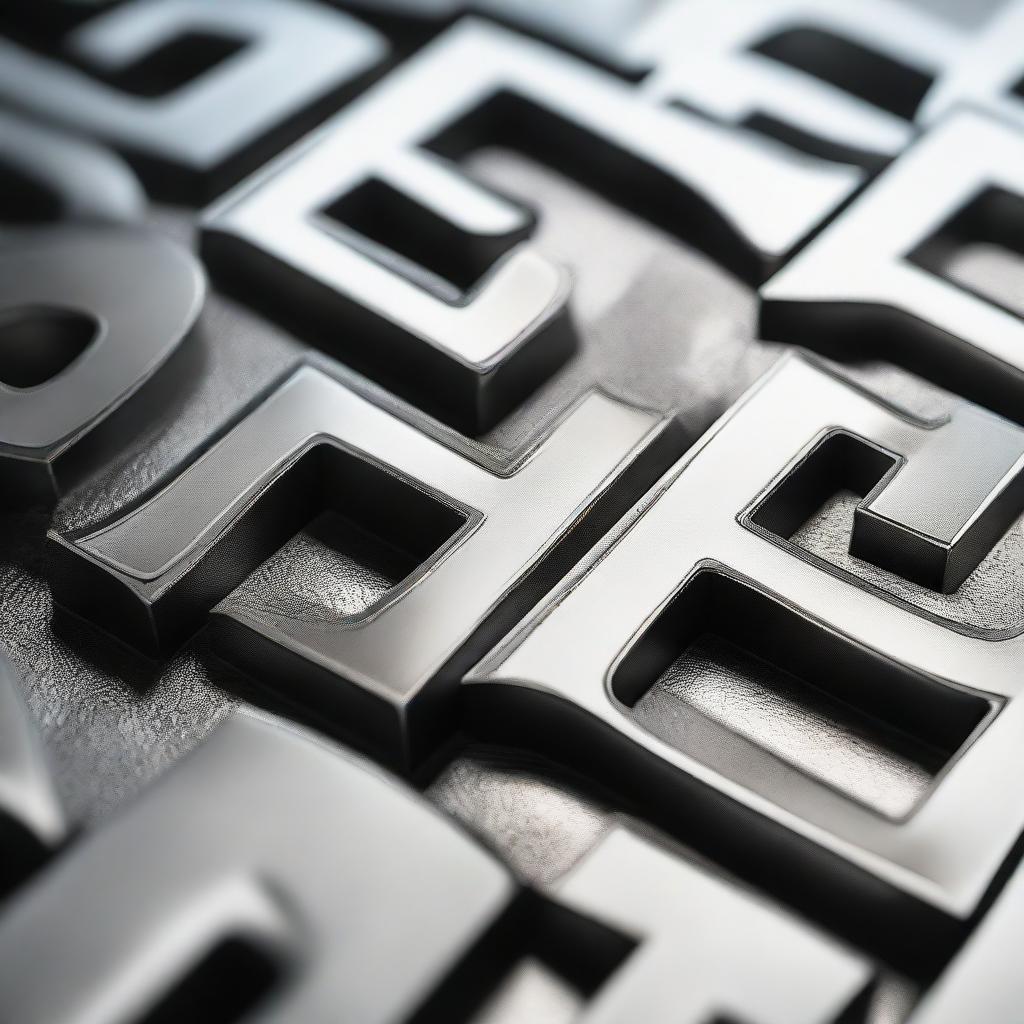 Close-up shot of futuristic, sleek, metallic letters spelling 'Metal Warriors'. Letters should possess a shimmering, subtly textured metallic surface to evoke the genre of the film.