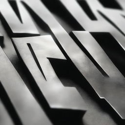 Close-up shot of futuristic, sleek, metallic letters spelling 'Metal Warriors'. Letters should possess a shimmering, subtly textured metallic surface to evoke the genre of the film.