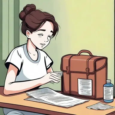 In the novel, the protagonist found herself in a dire situation with severe diarrhea but luckily had an antidiarrheal medicine in her bag.