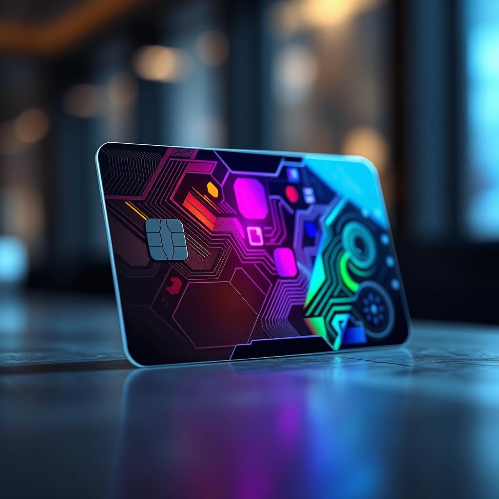 An artistic representation featuring a close-up of a sleek, modern pass card
