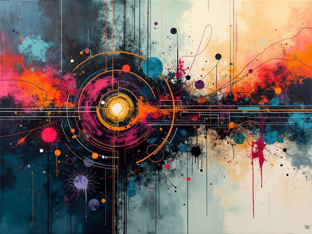 An abstract artwork that encapsulates the message ‘signal over noise’