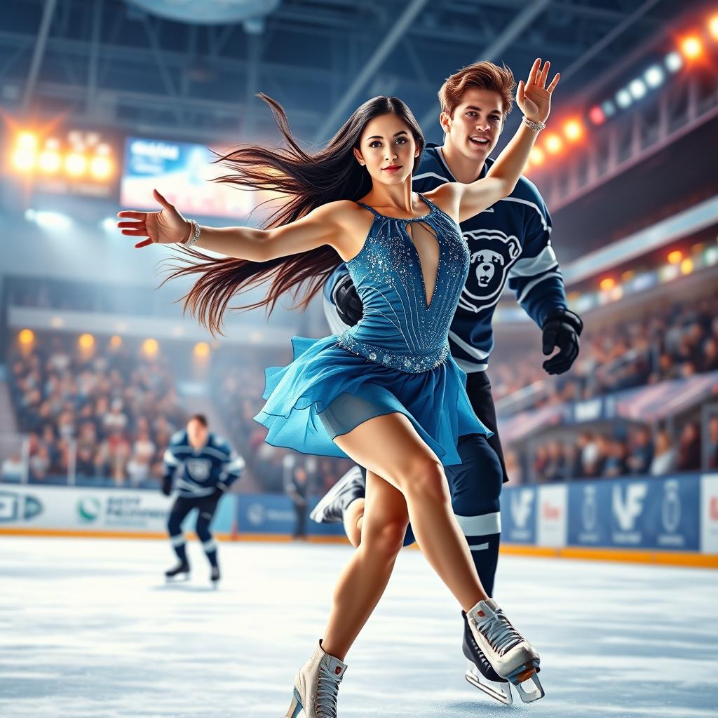 A stunning book cover that captures the essence of a vibrant ice rink setting