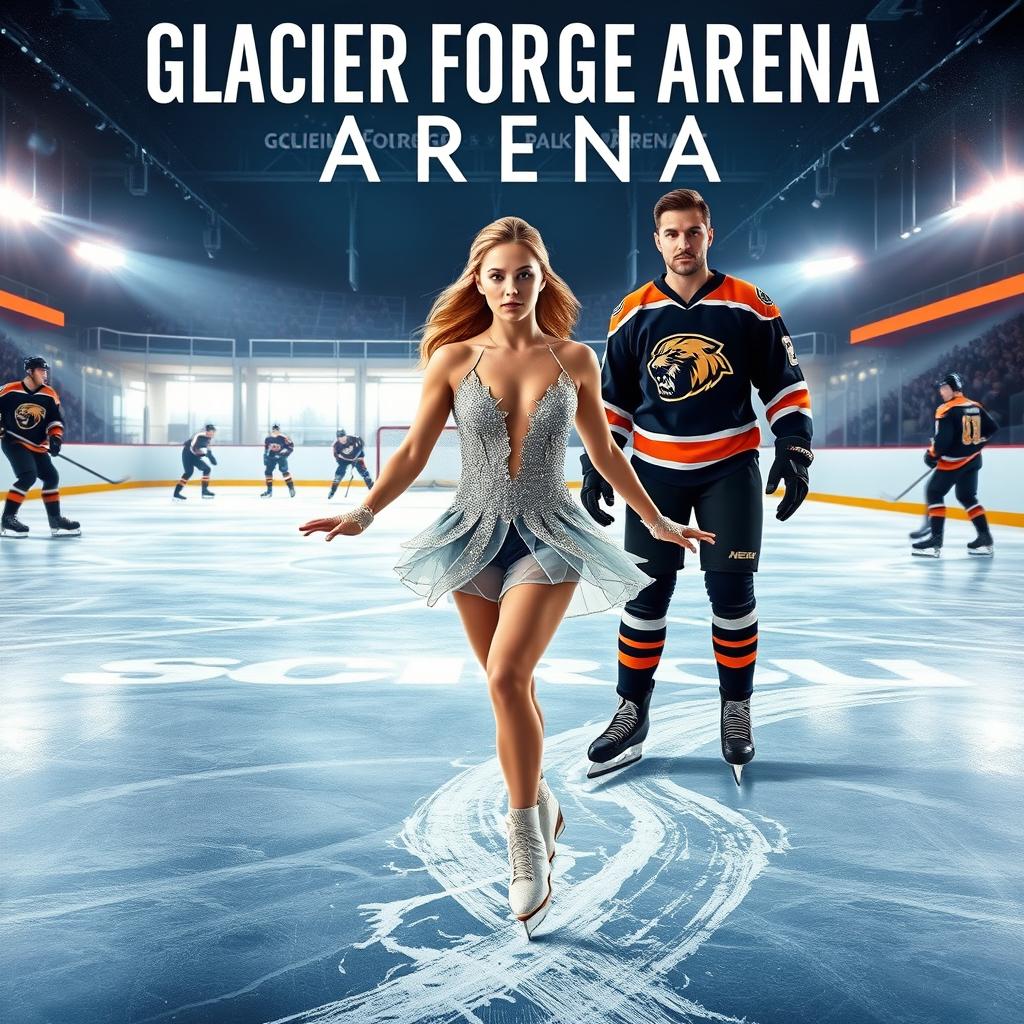 An eye-catching book cover featuring a dramatic depiction of an ice rink at Glacier Forge Arena