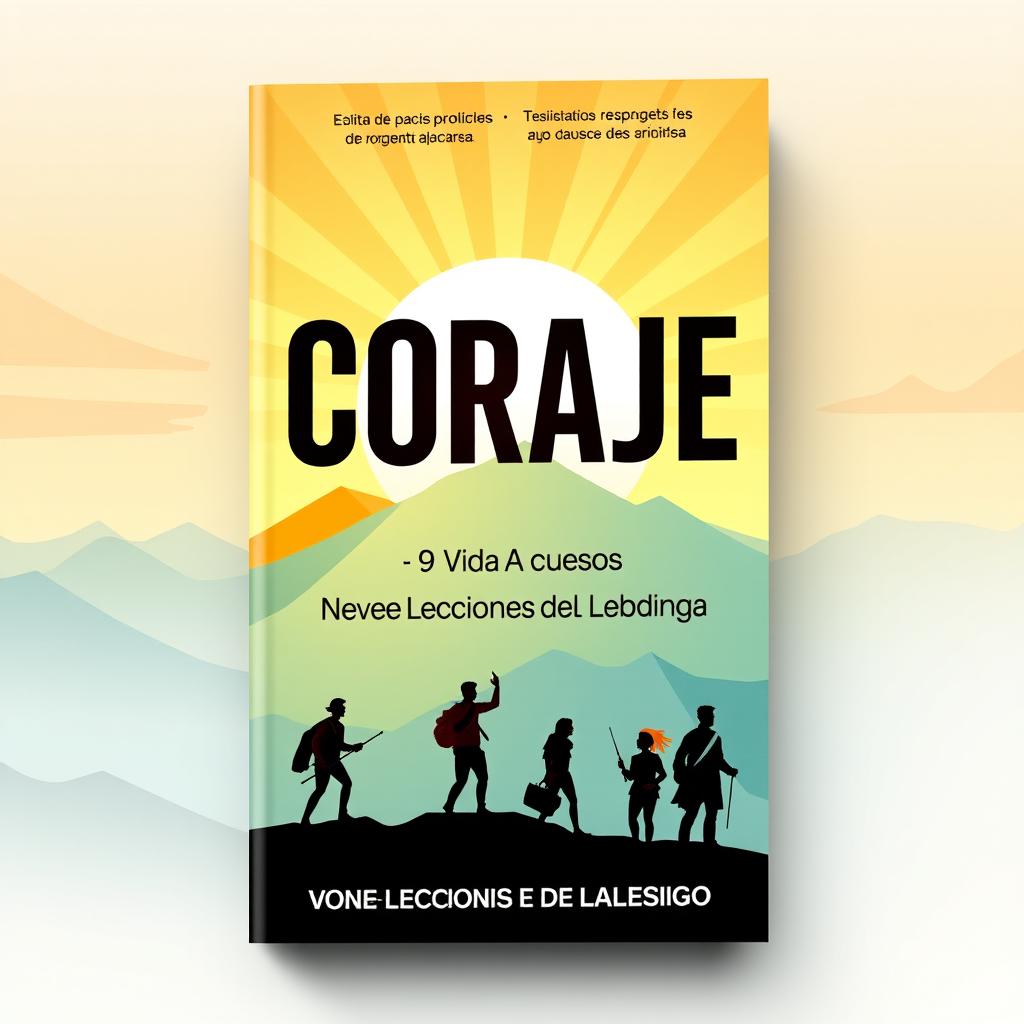 A book cover design for the title 'Coraje: 9 Vidas Nueve Lecciones de Resiliencia y Liderazgo'