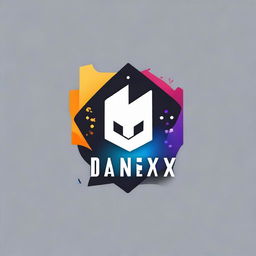 A dynamic, gaming-inspired logo design for Danıx. Include elements associated with the Roblox universe to symbolize its connection to this popular game platform.