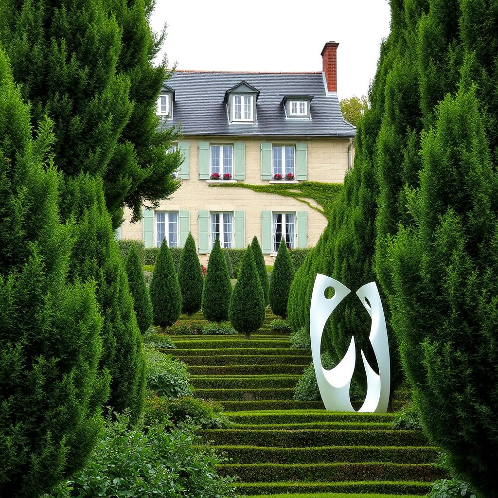 A classic house in the center of France, featuring exquisite traditional architecture with a charming stone facade and delightful windows that reflect the region's character