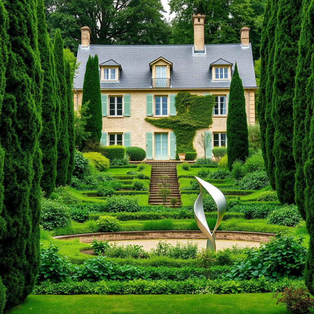 A classic house in the center of France, featuring traditional architecture with a charming stone facade and elegant windows that embody the region's allure