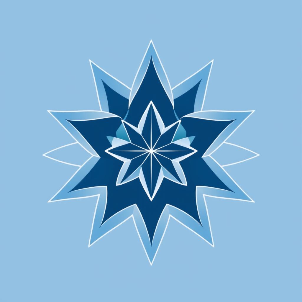 A unique and artistic depiction of a star constructed from wave-like triangular shapes, with each triangle seamlessly flowing into the next to form a star pattern