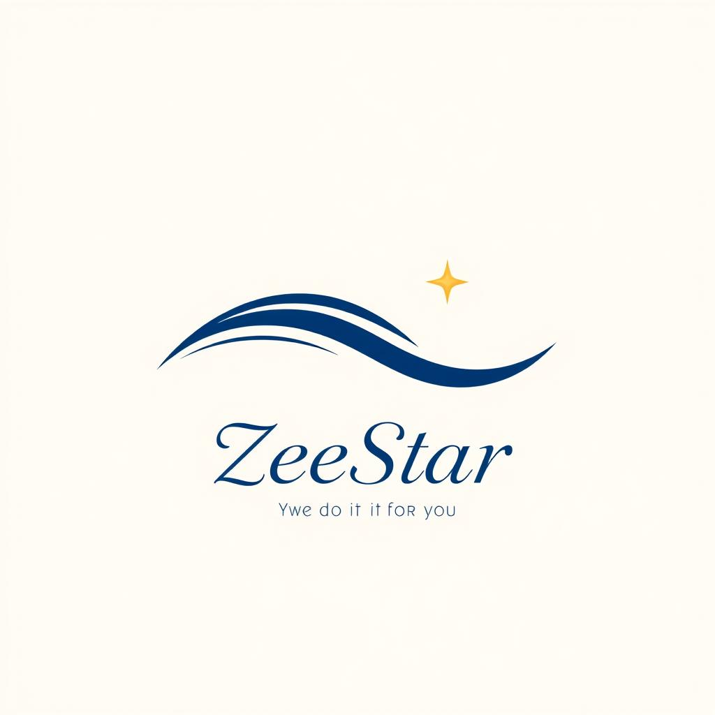 A simple and elegant wave shape, depicted as a smooth curve or a single-line design, featuring a small star positioned above or within it