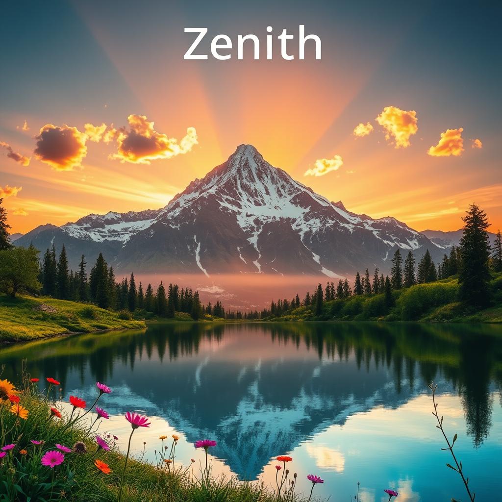 A stunning visual representation of 'Zenith', showcasing the peak of achievement and beauty