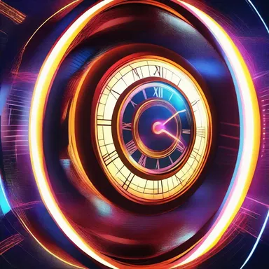 In the futuristic science fiction world, the antinode of the time travel machine emitted a vibrant glow.