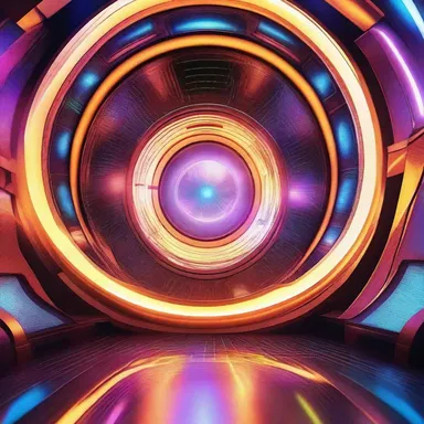 In the futuristic science fiction world, the antinode of the time travel machine emitted a vibrant glow.