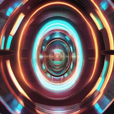 In the futuristic science fiction world, the antinode of the time travel machine emitted a vibrant glow.