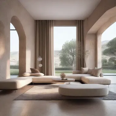 The antinomian architecture and interior design style prioritizes unconventional materials and layouts, challenging traditional norms of functionality and aesthetics.
