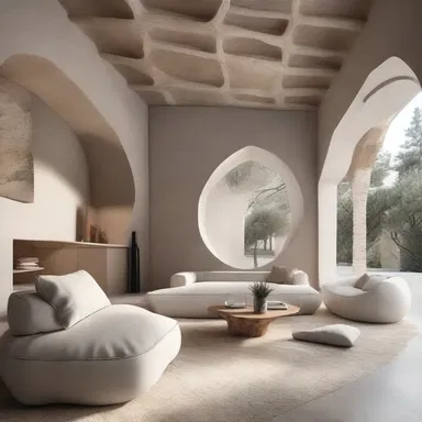 The antinomian architecture and interior design style prioritizes unconventional materials and layouts, challenging traditional norms of functionality and aesthetics.