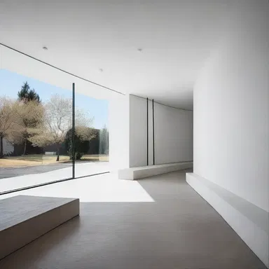 architecture & interior design": "The architect designed a minimalist and antinomian house, where there were no defined boundaries between rooms.