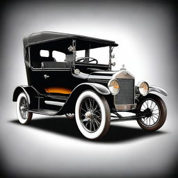 A high-quality digital art image of a classic Model T car