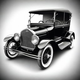 A high-quality digital art image of a classic Model T car