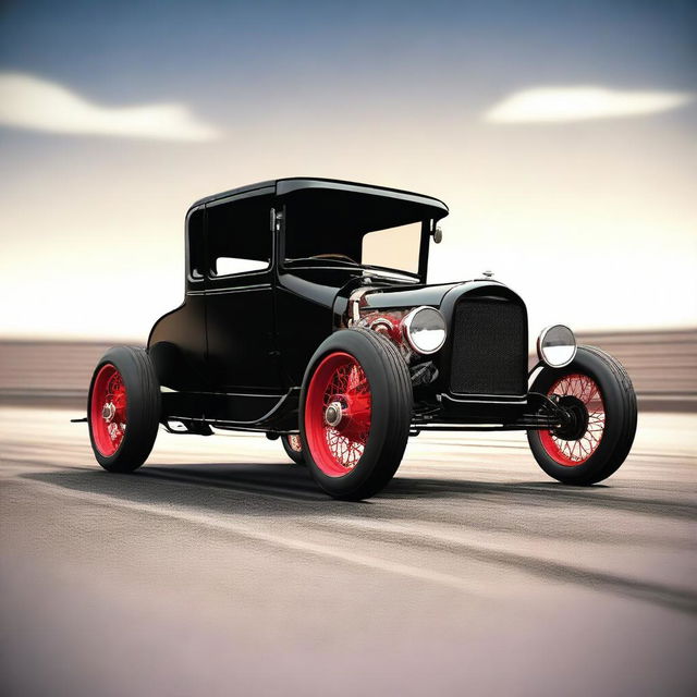 This is a high-resolution, 3D rendered image of a custom-built 1926 Ford Model T Coupe