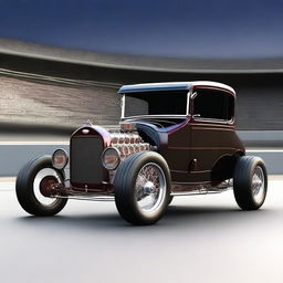 This is a high-resolution, 3D rendered image of a custom-built 1926 Ford Model T Coupe