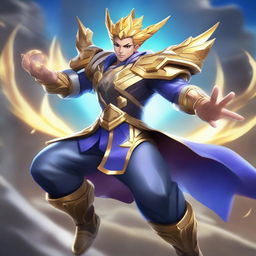 A striking, detailed image of Agus from Mobile Legends in a cool and dynamic pose, accentuating the character's unique features and abilities.