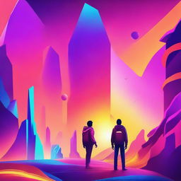 A digital art piece, showcasing a vibrant and futuristic color scheme