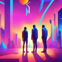 A digital art piece, showcasing a vibrant and futuristic color scheme