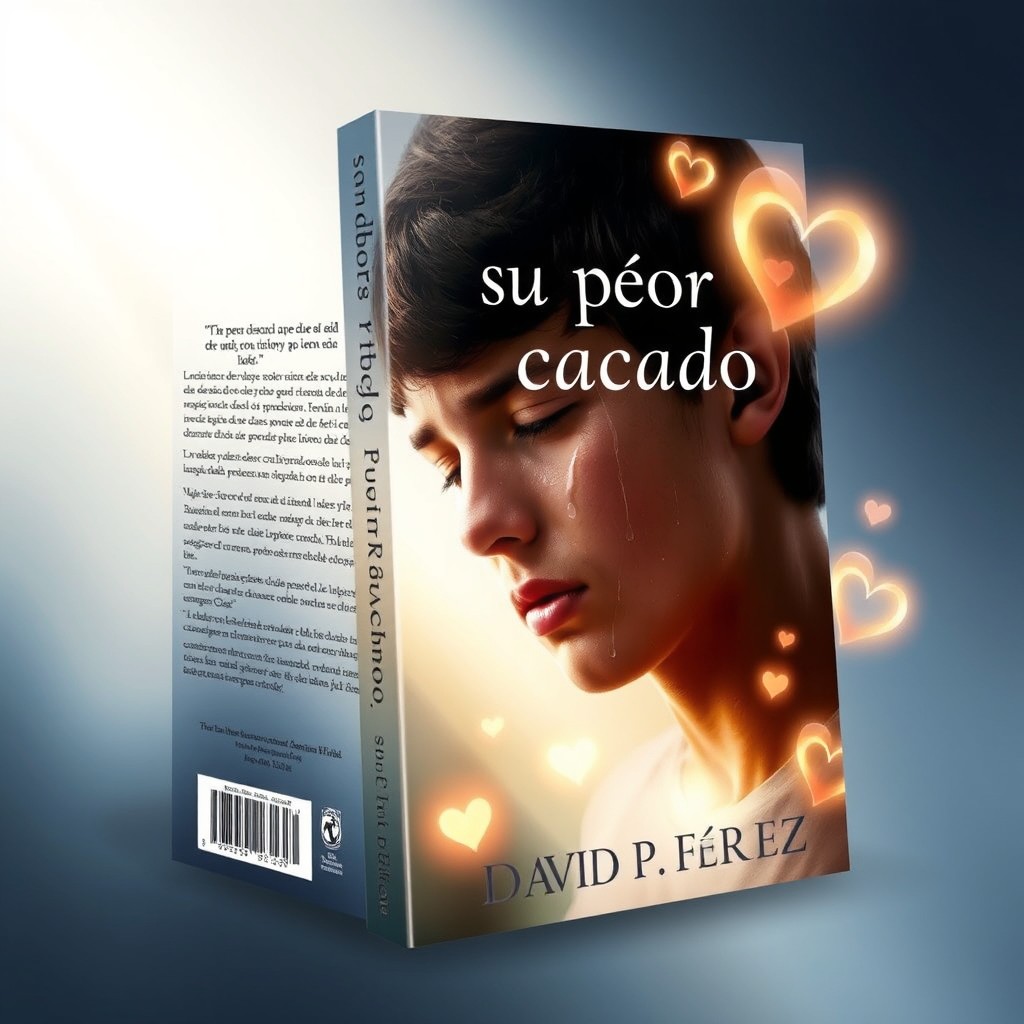 A book cover design featuring the phrase "su peor castigo, fue su amor" prominently displayed