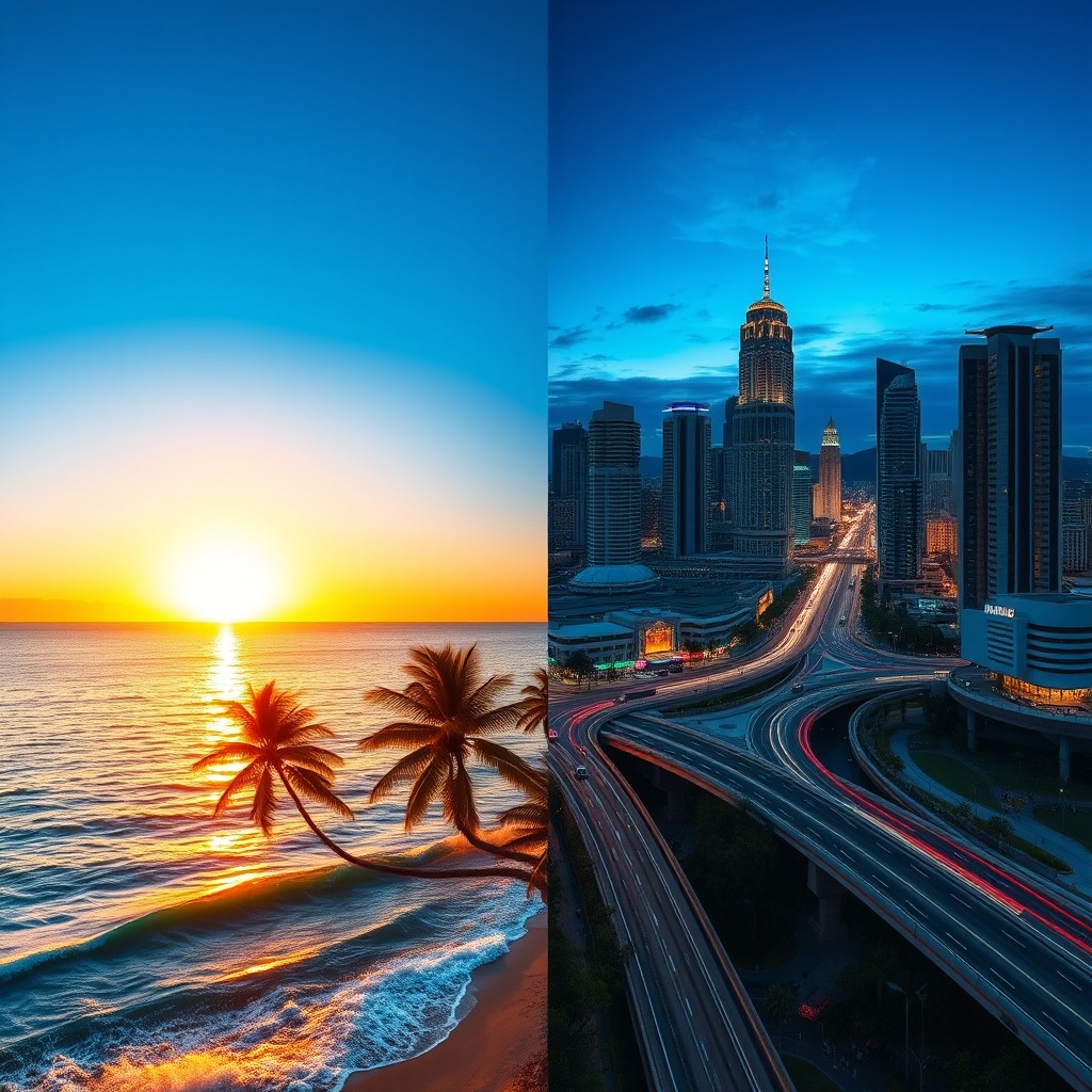 A beautifully edited image merging two photos into a seamless composition
