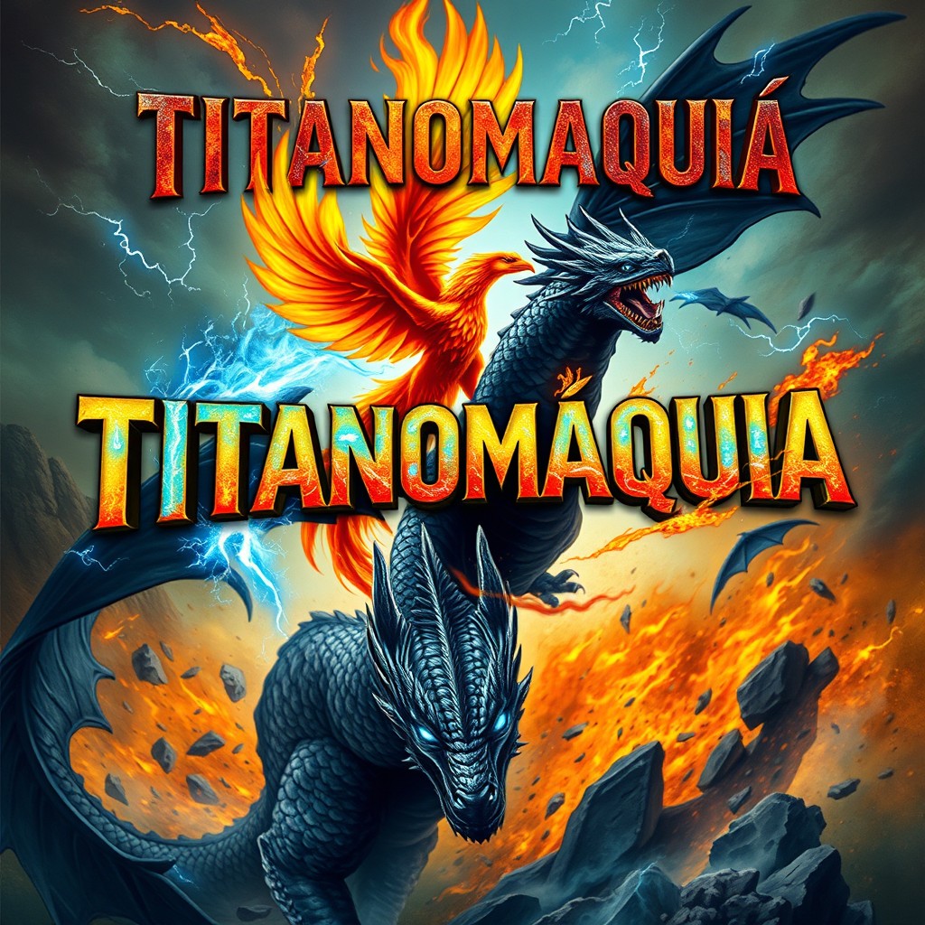 An intriguing book cover design for the title 'Titanomaquia: La Guerra de los titanes'