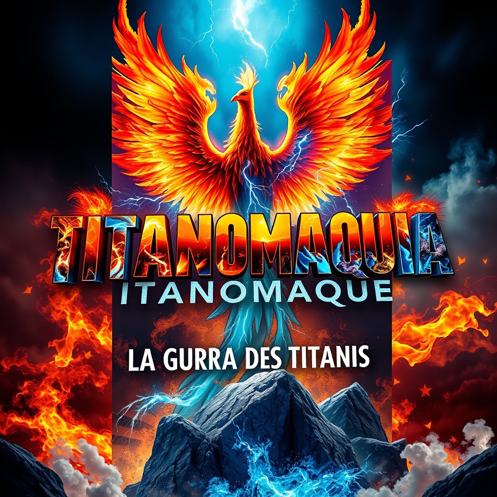 An captivating book cover design for the title 'Titanomaquia: La Guerra de los titanes'