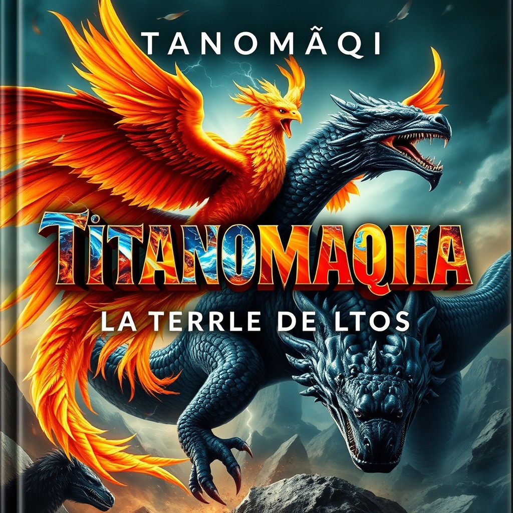 An impressive book cover for the title 'Titanomaquia: La Guerra de los titanes'