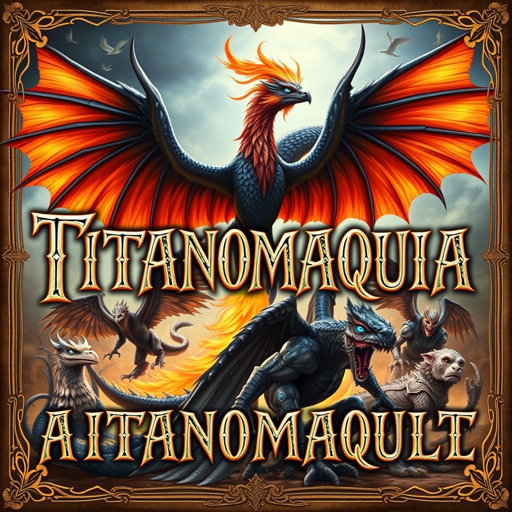 An enchanting book cover for the title 'Titanomaquia'