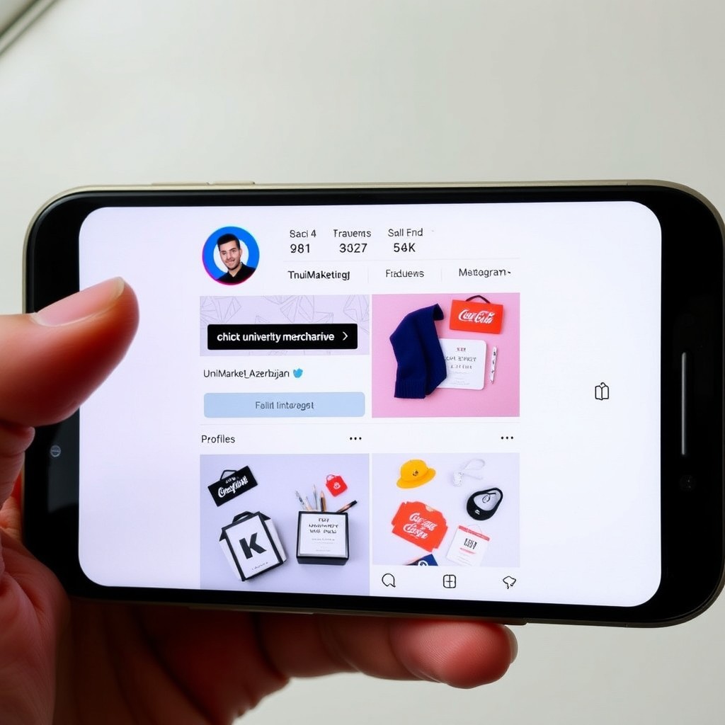 A stylish Instagram profile page displayed on a smartphone screen, showcasing a trendy and modern aesthetic