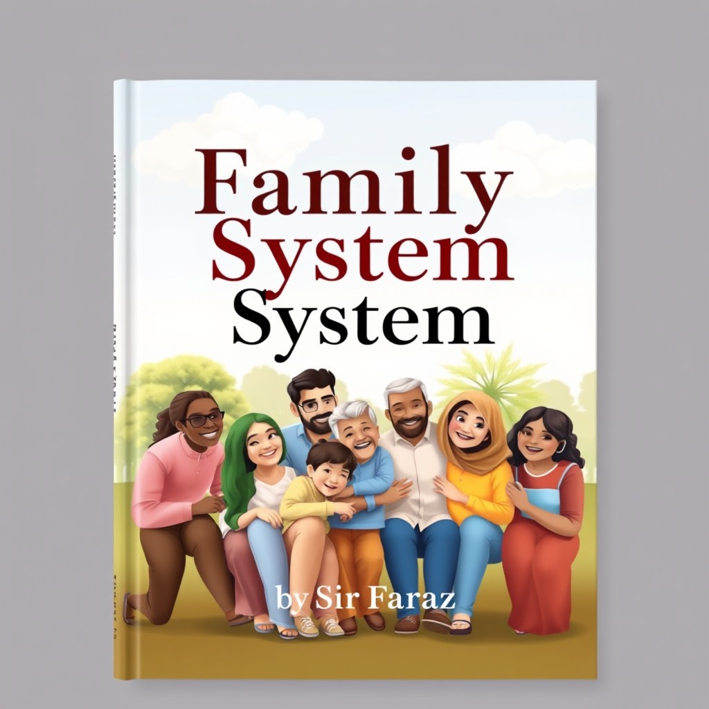 A visually appealing book cover for the title 'Family System' by Sir Faraz, set in 2025