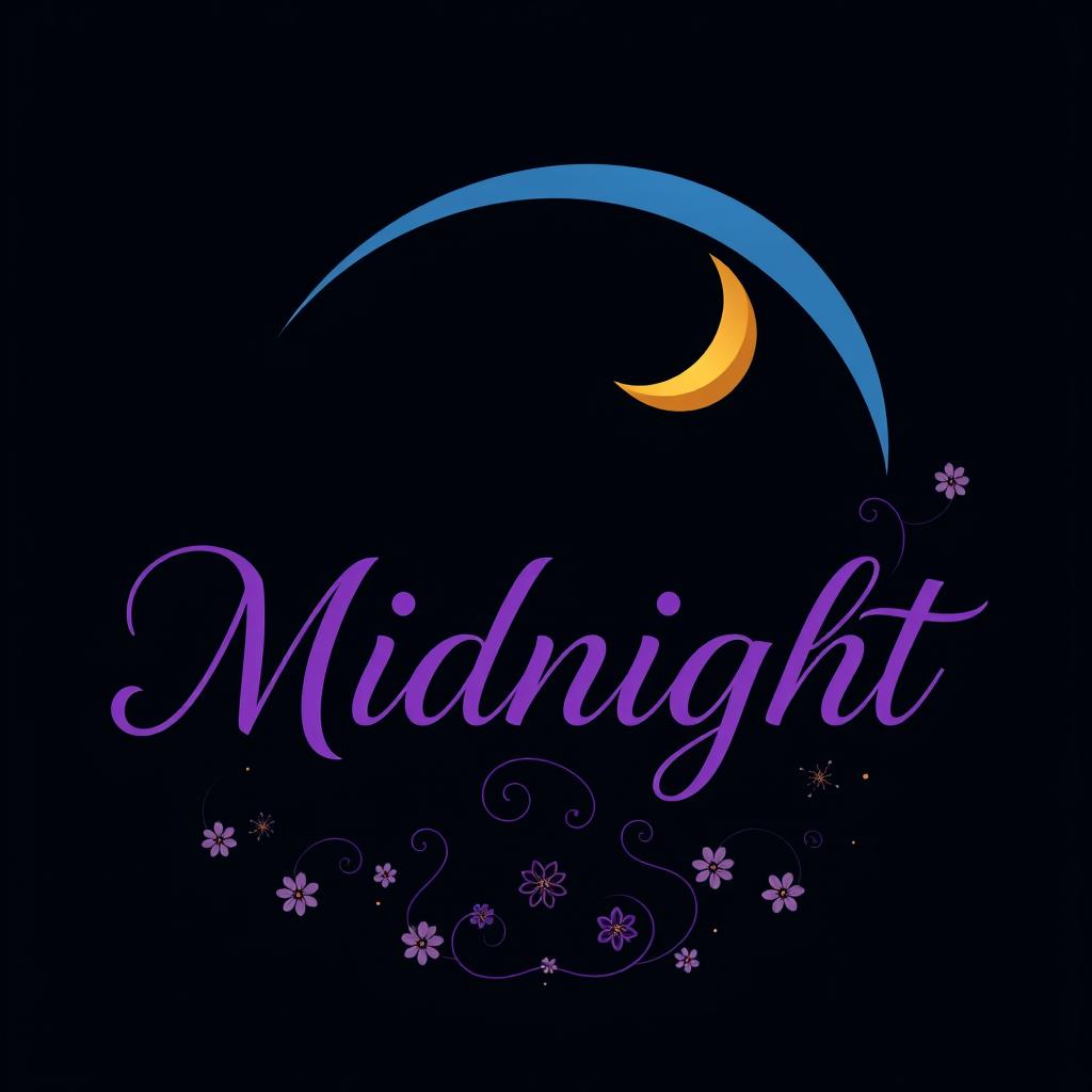 A luxurious and imaginative logo design for a coffee shop named 'Midnight'