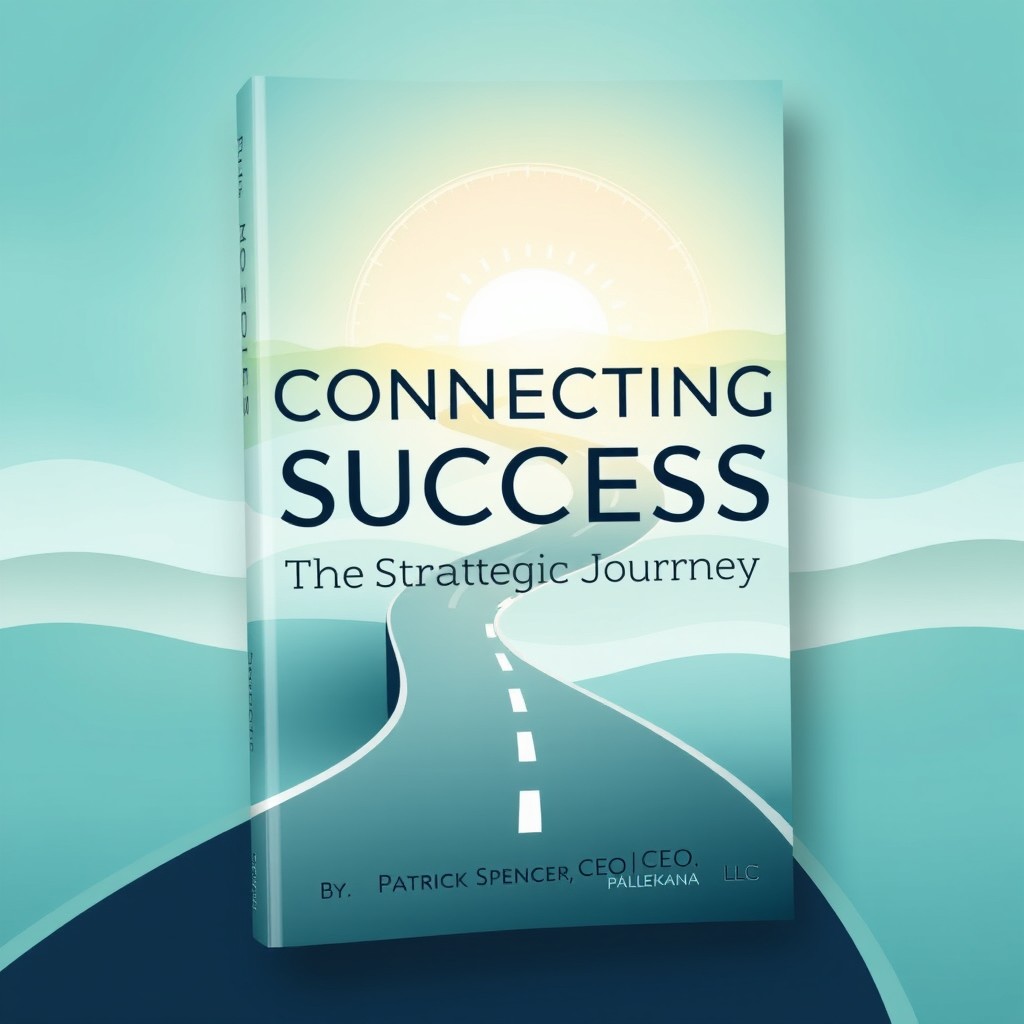 An elegant and inspiring book cover for 'Connecting Success: The Strategic Journey' by Patrick Spencer, CEO of Palekana LLC