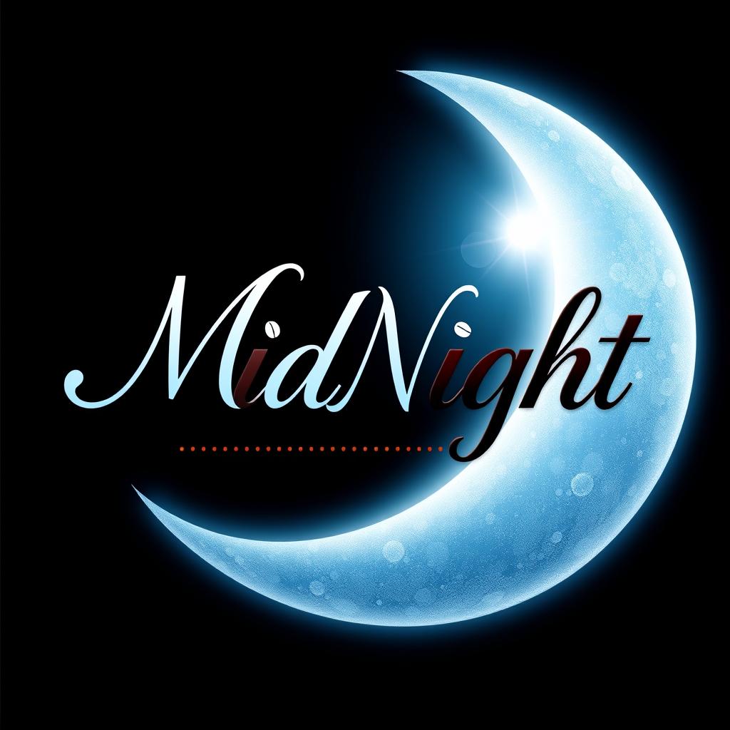 A luxurious and imaginative logo for a cafe called 'MidNight'