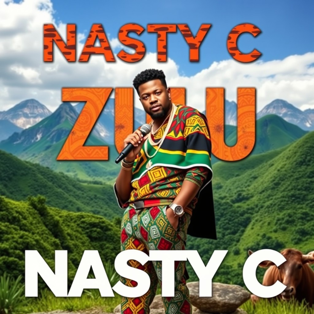 An album cover for Nasty C that beautifully embodies Zulu culture and his life