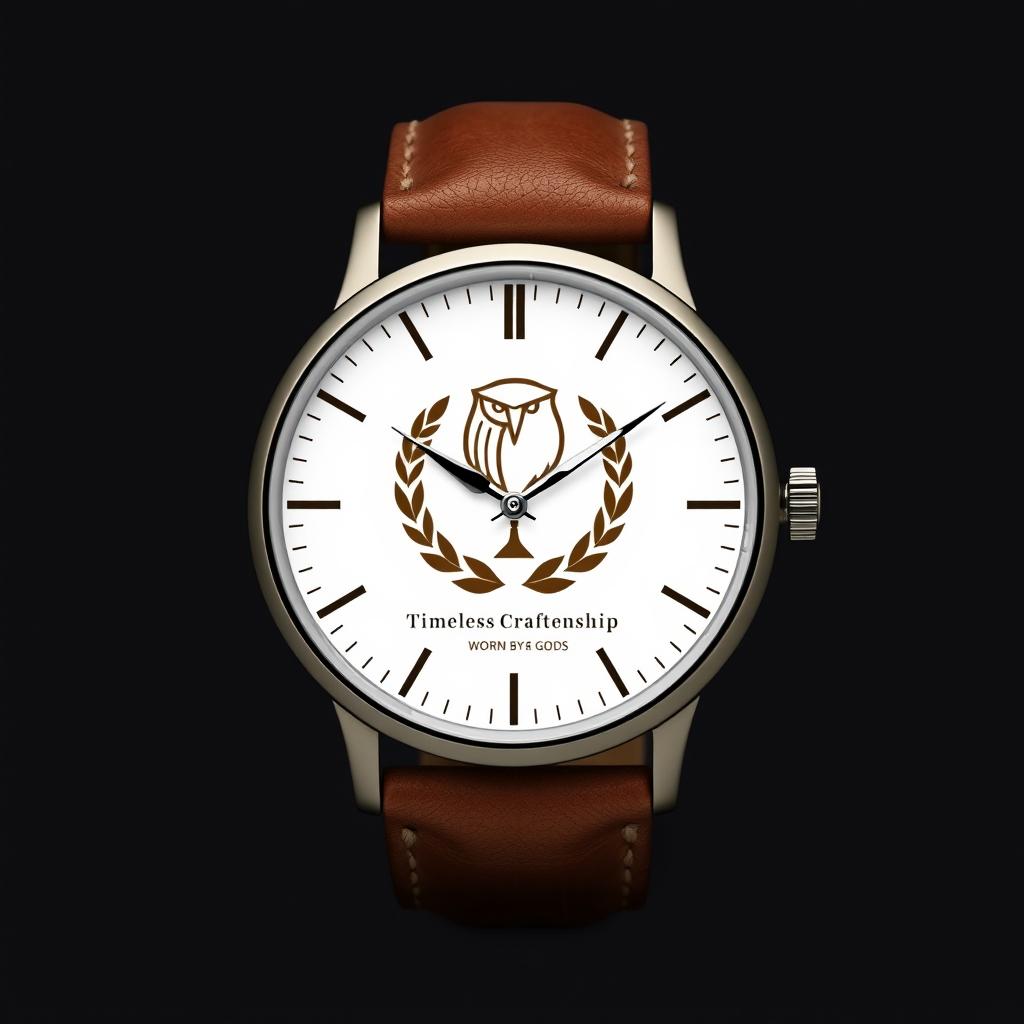 A sleek and elegant watch design that embodies simplicity and has a historical essence reminiscent of ancient Greek and Roman cultures