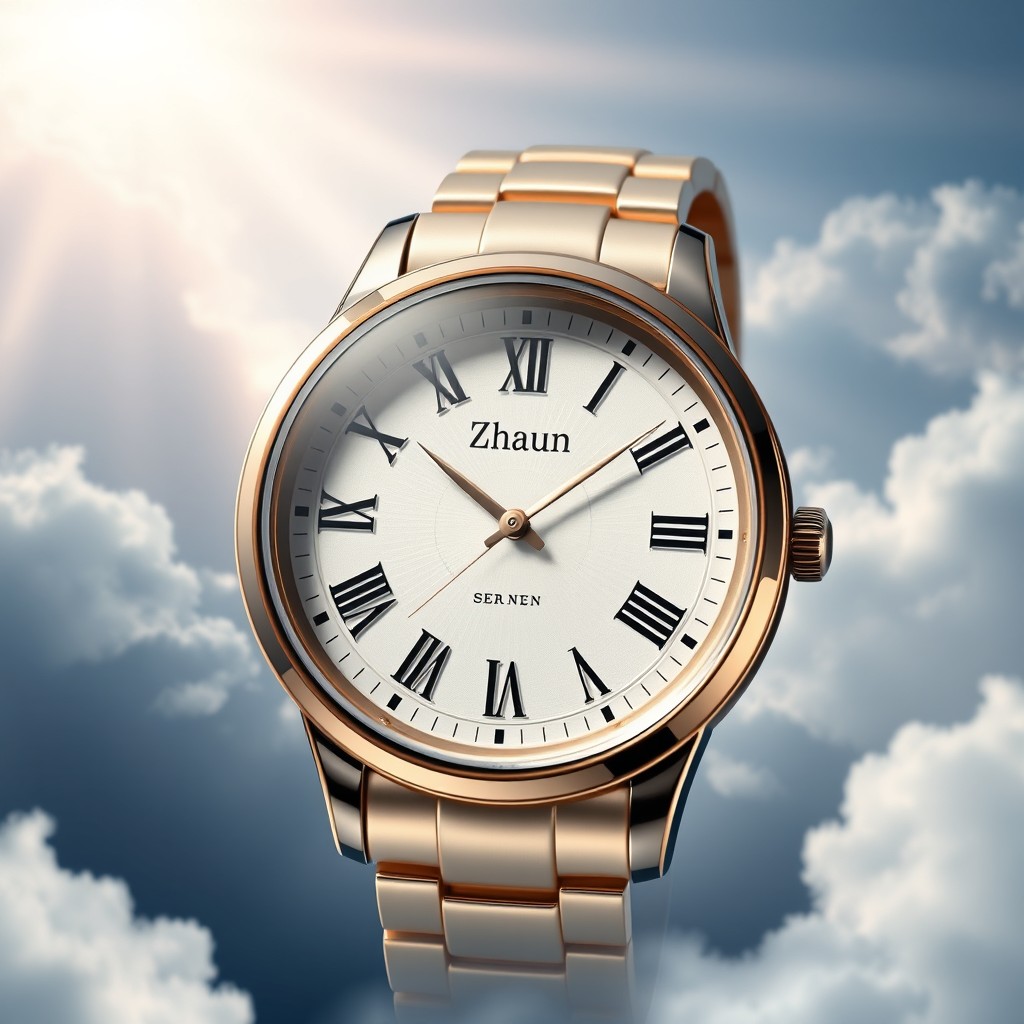 A luxurious watch design featuring the brand 'Zhaun' prominently displayed