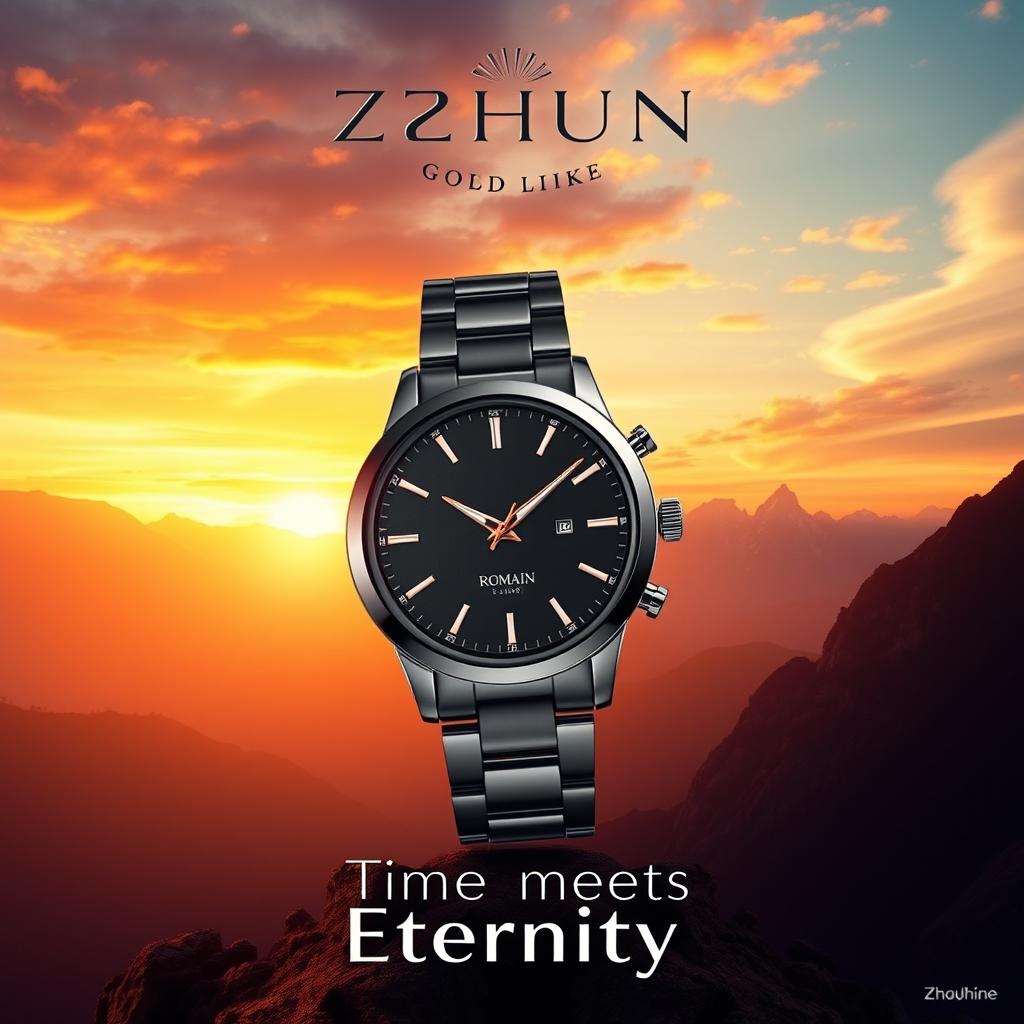 A sophisticated watch brand featuring a stylish Zhaun Godlike watch with a sleek design