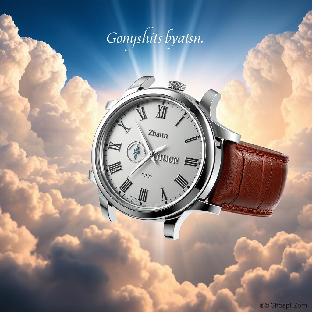 A stunning watch featuring the 'Zhaun' logo prominently on its face