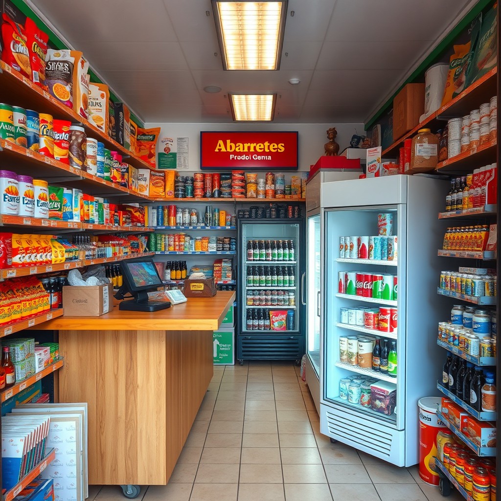 Interior of a small grocery store (tienda de abarrotes) in a space of 4x3 meters