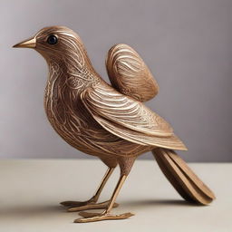 A detailed and stunningly handcrafted bird, showcasing intricacies in design and craftsmanship