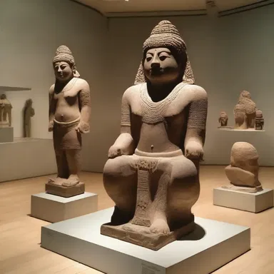 In the art museum, there was a display of exquisite antiquities from ancient civilizations.