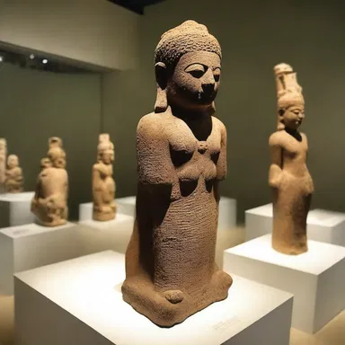 In the art museum, there was a display of exquisite antiquities from ancient civilizations.