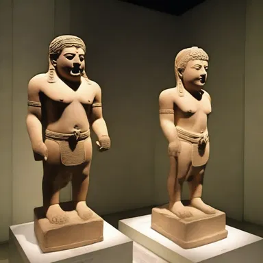 In the art museum, there was a display of exquisite antiquities from ancient civilizations.